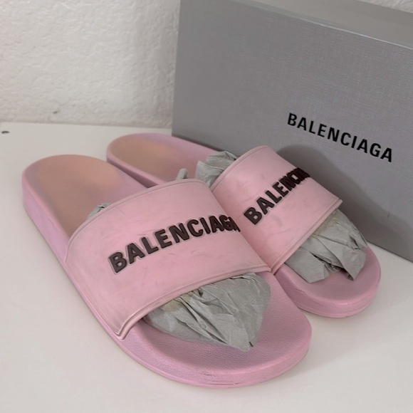 🌸Balienciaga Light Pink Rubber Pool Slide Size 40 (US Women’s 10)🌸 - Picture 4 of 14